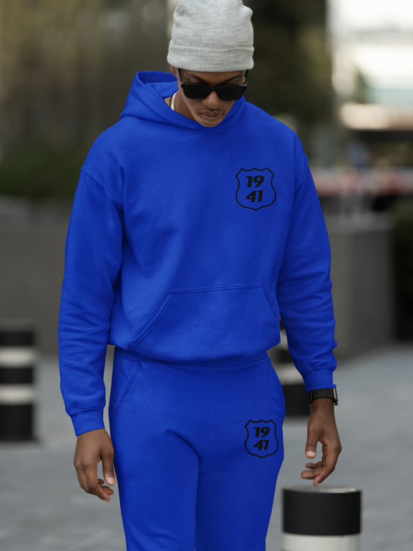 Blue and Black sweatsuit