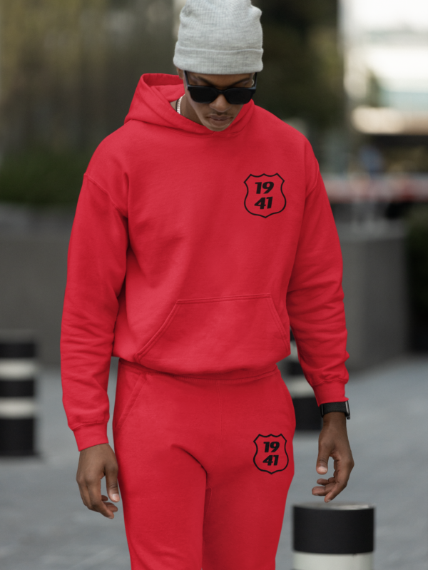 Red mens sweatsuit