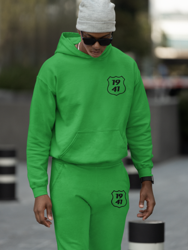 green mens sweatsuit