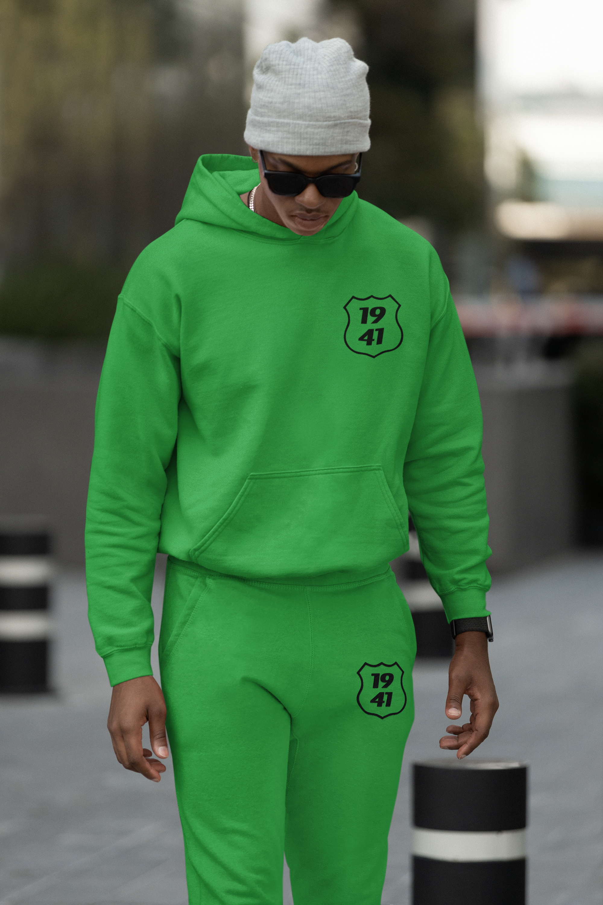 green mens sweatsuit